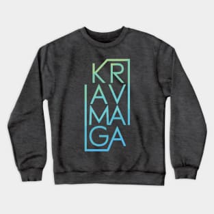 Krav Maga Blue Brick Lettering Crewneck Sweatshirt